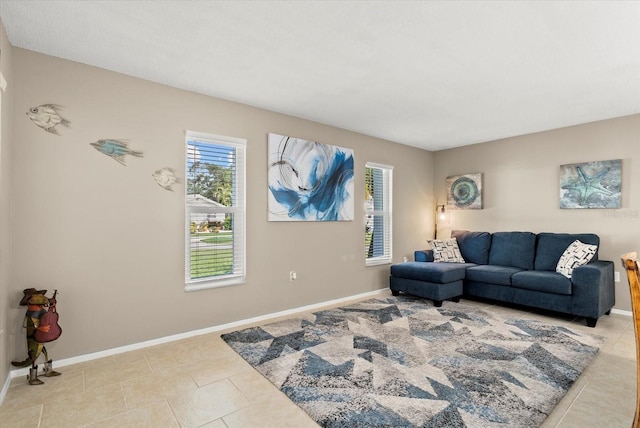 4309 Chinaberry Cir, Bradenton, FL 34208 - living area with baseboards and light tile patterned flooring