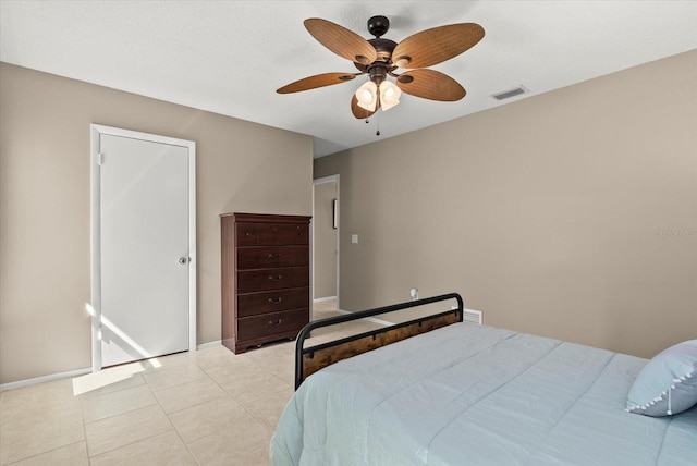 4309 Chinaberry Cir, Bradenton, FL 34208 - bedroom with light tile patterned flooring and ceiling fan