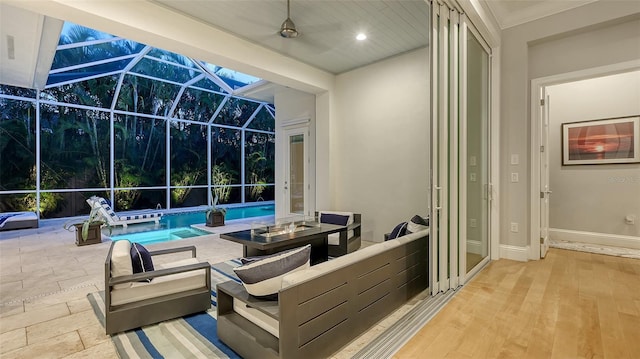 1530 Pine Bay Dr, Sarasota, FL 34231 - view of patio / terrace featuring an outdoor pool and glass enclosure
