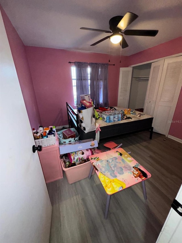 629 Spring Oaks Blvd, Altamonte Springs, FL 32714 - bedroom featuring wood finished floors, ceiling fan, and a closet