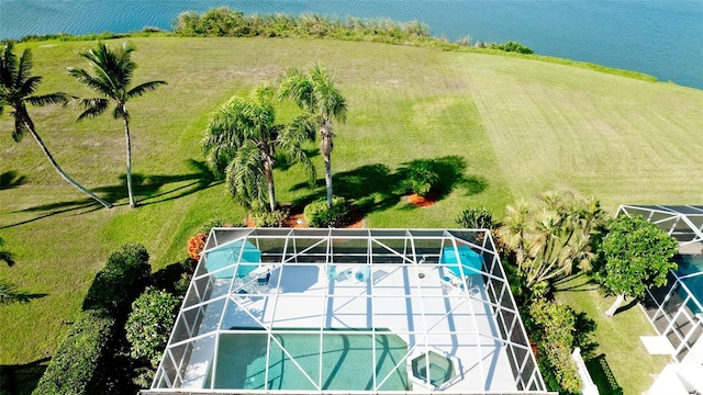 5078 47th St W, Bradenton, FL 34210 - drone / aerial view of a nearby body of water and a pool