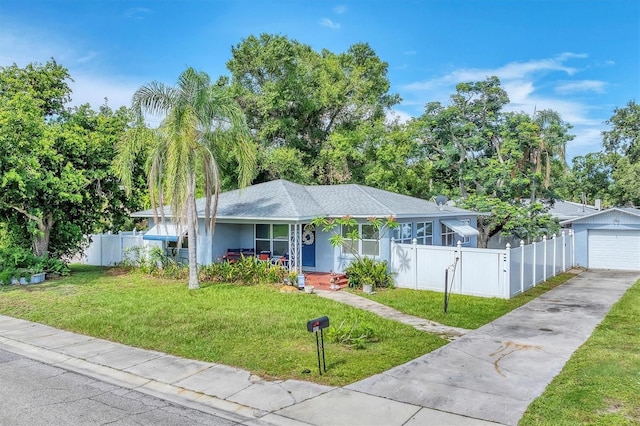 401 N Jefferson Ave, Sarasota, FL 34237 - view of front of home featuring a porch, a detached garage, driveway, and a gate