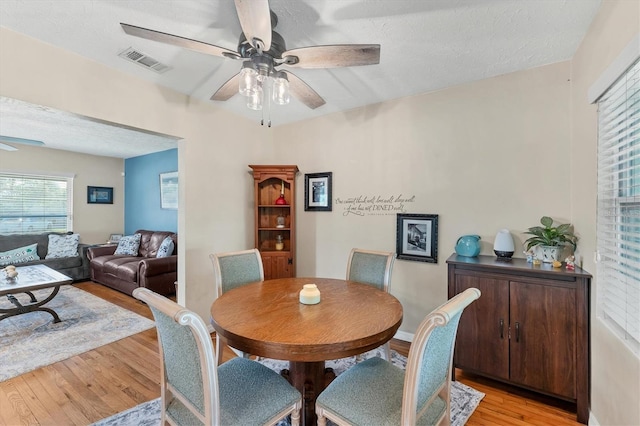 401 N Jefferson Ave, Sarasota, FL 34237 - dining area with a ceiling fan and light wood-type flooring