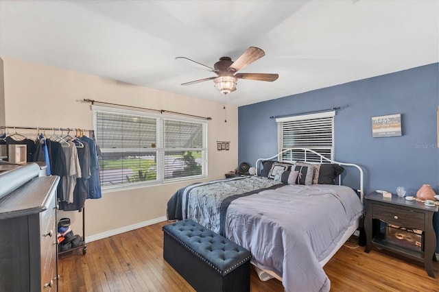 401 N Jefferson Ave, Sarasota, FL 34237 - bedroom featuring hardwood / wood-style flooring and ceiling fan
