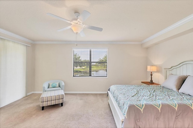 6512 Grand Estuary Trl Unit 101, Bradenton, FL 34212 - bedroom with crown molding, carpet floors, and a ceiling fan
