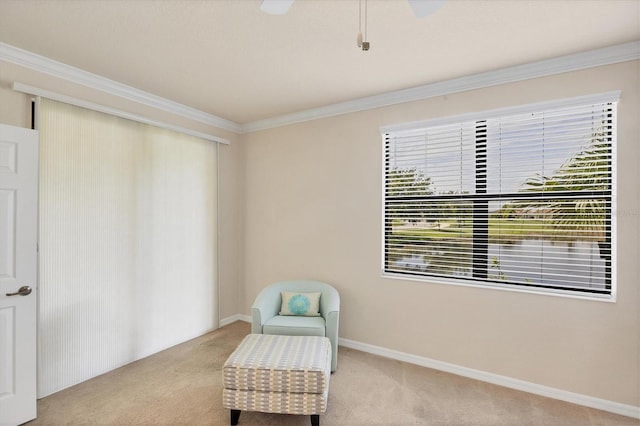 6512 Grand Estuary Trl Unit 101, Bradenton, FL 34212 - sitting room with carpet floors and ornamental molding