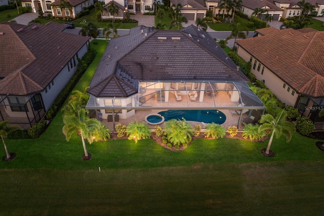 5804 Mulligan Way, Lakewood Ranch, FL 34211 - aerial perspective of suburban area featuring a pool area