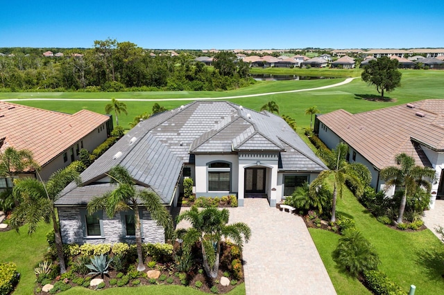 5804 Mulligan Way, Lakewood Ranch, FL 34211 - aerial perspective of suburban area with a local golf course