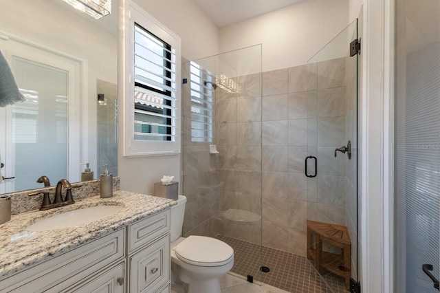 5804 Mulligan Way, Lakewood Ranch, FL 34211 - full bath featuring a stall shower, vanity, and tile patterned floors