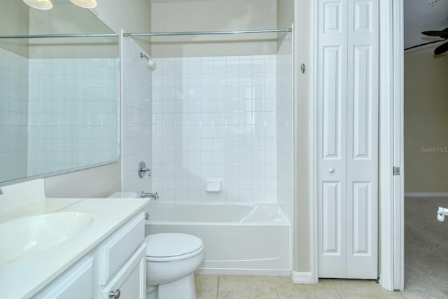 1251 Burgos Dr Unit 303, Sarasota, FL 34238 - full bathroom with a closet, vanity, shower / washtub combination, and tile patterned floors