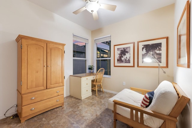 4410 67th Avenue Cir E, Sarasota, FL 34243 - home office with a ceiling fan and baseboards