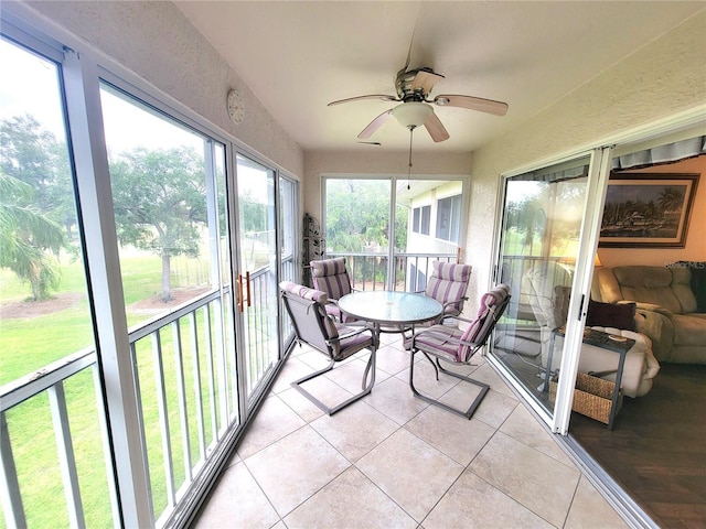 6507 Stone River Rd Unit 302, Bradenton, FL 34203 - sunroom featuring ceiling fan