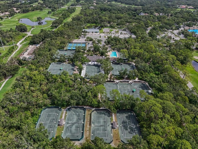 3003 Quail Holw Unit 10, Sarasota, FL 34235 - aerial view of property and surrounding area featuring a large body of water and a golf course
