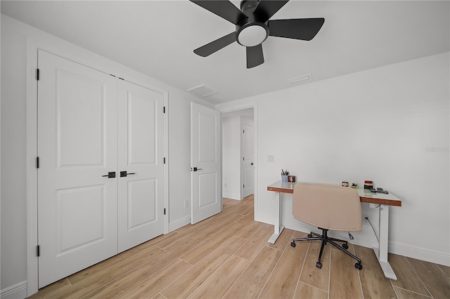326 Randolph Rd, Venice, FL 34293 - office space featuring light wood-type flooring and a ceiling fan