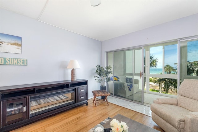 2110 Benjamin Franklin Dr Unit 301, Sarasota, FL 34236 - living area with wood finished floors