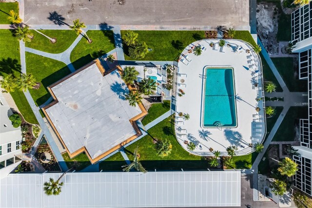2110 Benjamin Franklin Dr Unit 301, Sarasota, FL 34236 - drone / aerial view of a pool area