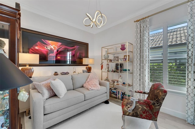 5469 Lampiasi St, Sarasota, FL 34238 - living room with crown molding