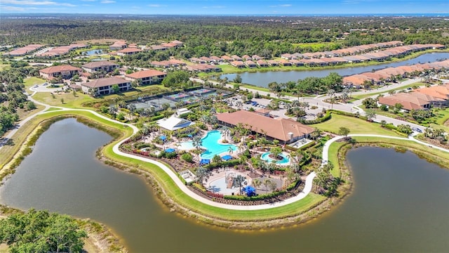 5469 Lampiasi St, Sarasota, FL 34238 - aerial view of property's location featuring nearby suburban area and a large body of water