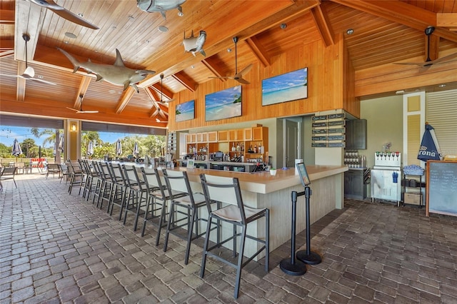 5469 Lampiasi St, Sarasota, FL 34238 - view of patio / terrace featuring a ceiling fan