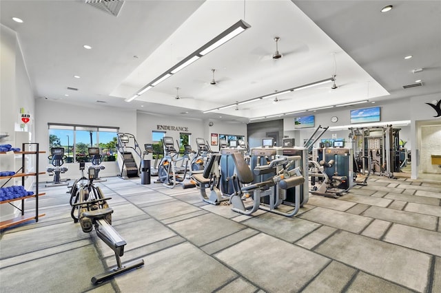 5469 Lampiasi St, Sarasota, FL 34238 - gym featuring recessed lighting
