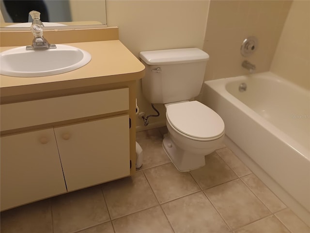 4154 Center Pointe Cir Unit 57A, Sarasota, FL 34233 - bathroom with vanity, tile patterned floors, and shower / bath combination