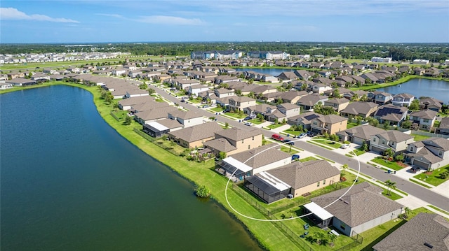 5327 Olano St, Palmetto, FL 34221 - aerial perspective of suburban area featuring a large body of water