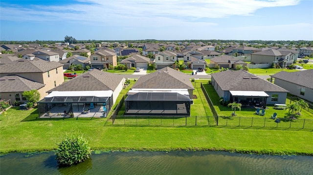 5327 Olano St, Palmetto, FL 34221 - aerial perspective of suburban area featuring a large body of water