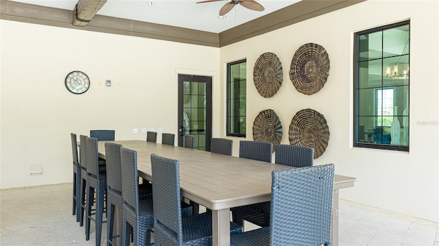 5327 Olano St, Palmetto, FL 34221 - dining space featuring a ceiling fan