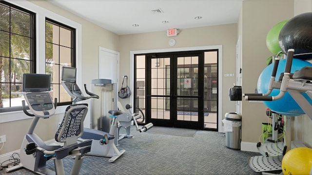 5327 Olano St, Palmetto, FL 34221 - workout area with french doors and carpet