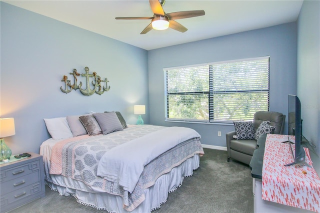 4026 Overture Cir Unit 487, Bradenton, FL 34209 - carpeted bedroom featuring baseboards and ceiling fan