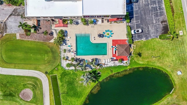 2417 Fairway Oaks Dr Unit 22, Palmetto, FL 34221 - aerial view of a pool area and a nearby body of water