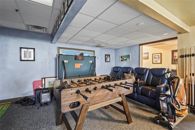 2417 Fairway Oaks Dr Unit 22, Palmetto, FL 34221 - recreation room featuring a drop ceiling and carpet