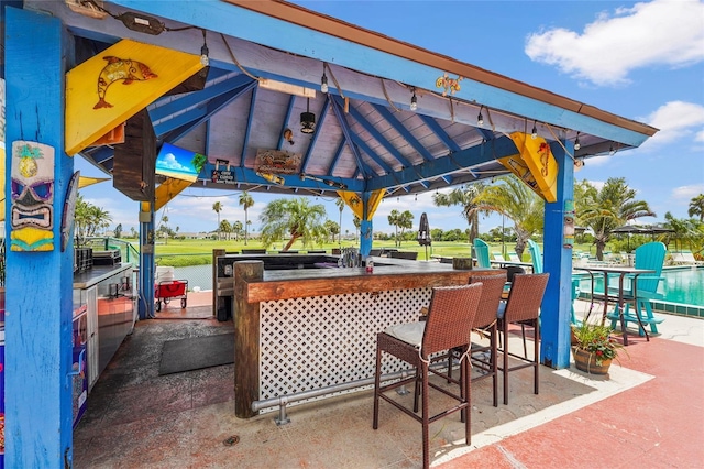2417 Fairway Oaks Dr Unit 22, Palmetto, FL 34221 - view of patio featuring a gazebo and an outdoor bar