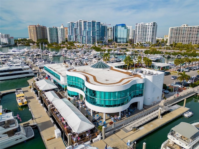 688 Golden Gate Pt Unit 202, Sarasota, FL 34236 - view of urban area with a nearby body of water and numerous boat docks