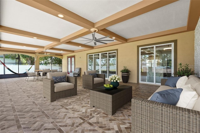 5714 38th Ave E, Bradenton, FL 34208 - view of patio with outdoor lounge area and a ceiling fan