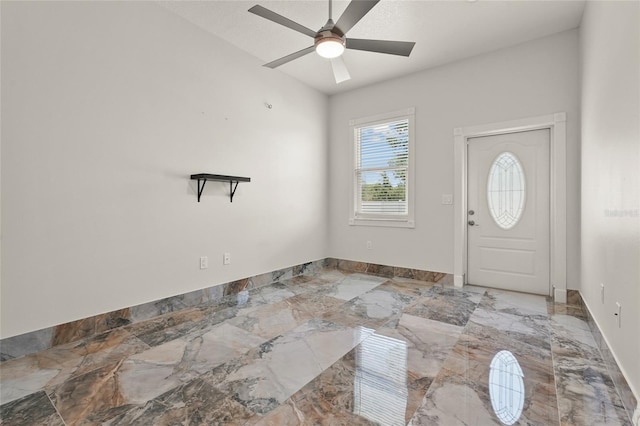 5714 38th Ave E, Bradenton, FL 34208 - foyer featuring a ceiling fan and marble tiled flooring