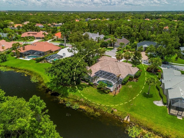 4724 White Tail Ln, Sarasota, FL 34238 - aerial perspective of suburban area with a nearby body of water
