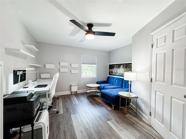 25640 State Road 70 E, Myakka City, FL 34251 - home office with ceiling fan and wood finished floors