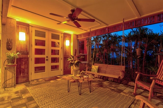 701 Marbury Ln, Longboat Key, FL 34228 - sunroom / solarium featuring french doors