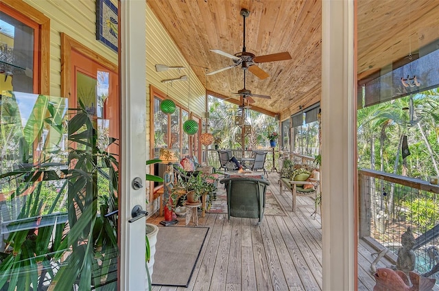 701 Marbury Ln, Longboat Key, FL 34228 - wooden deck with a ceiling fan