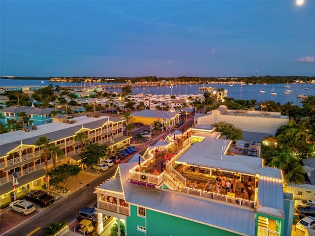 701 Marbury Ln, Longboat Key, FL 34228 - aerial view at dusk of a water view