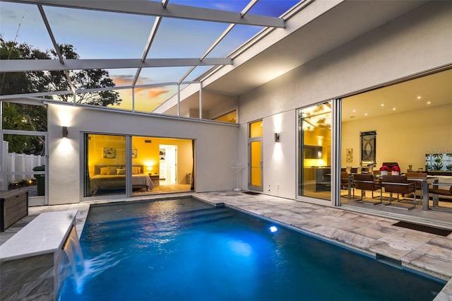 904 Virginia Dr, Sarasota, FL 34234 - outdoor pool with a patio and glass enclosure