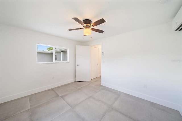 3959 Coleridge Pl, Sarasota, FL 34241 - empty room with ceiling fan and an AC wall unit