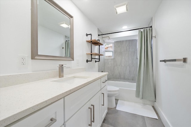3959 Coleridge Pl, Sarasota, FL 34241 - bathroom with vanity, shower / bath combination with curtain, and tile patterned flooring