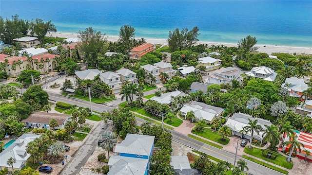 202 75th St, Holmes Beach, FL 34217 - aerial perspective of suburban area featuring expansive beach