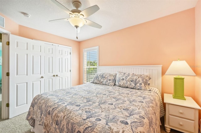 202 75th St, Holmes Beach, FL 34217 - bedroom with carpet, a closet, and ceiling fan