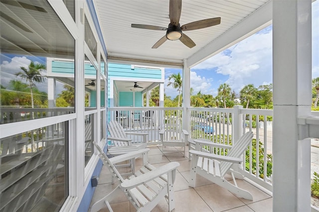 202 75th St, Holmes Beach, FL 34217 - view of patio / terrace with ceiling fan