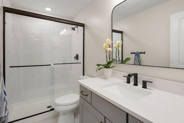 12017 Cranston Way, Bradenton, FL 34211 - bathroom with a stall shower, vanity, and recessed lighting