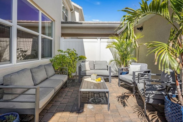 12017 Cranston Way, Bradenton, FL 34211 - view of patio / terrace featuring an outdoor living space