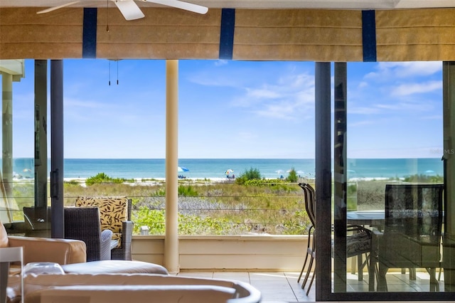 546A Beach Rd Unit A544, Sarasota, FL 34242 - sunroom / solarium featuring a water view and healthy amount of natural light